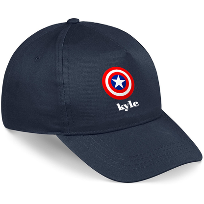 Kids Captain America - Personalized Name Cap