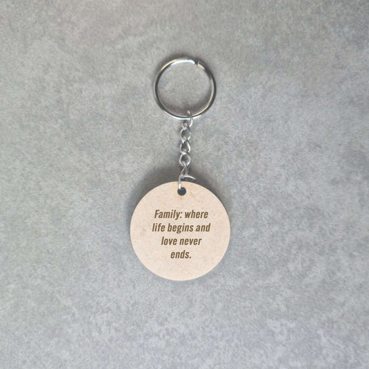Personalised Wooden Keyring - Message